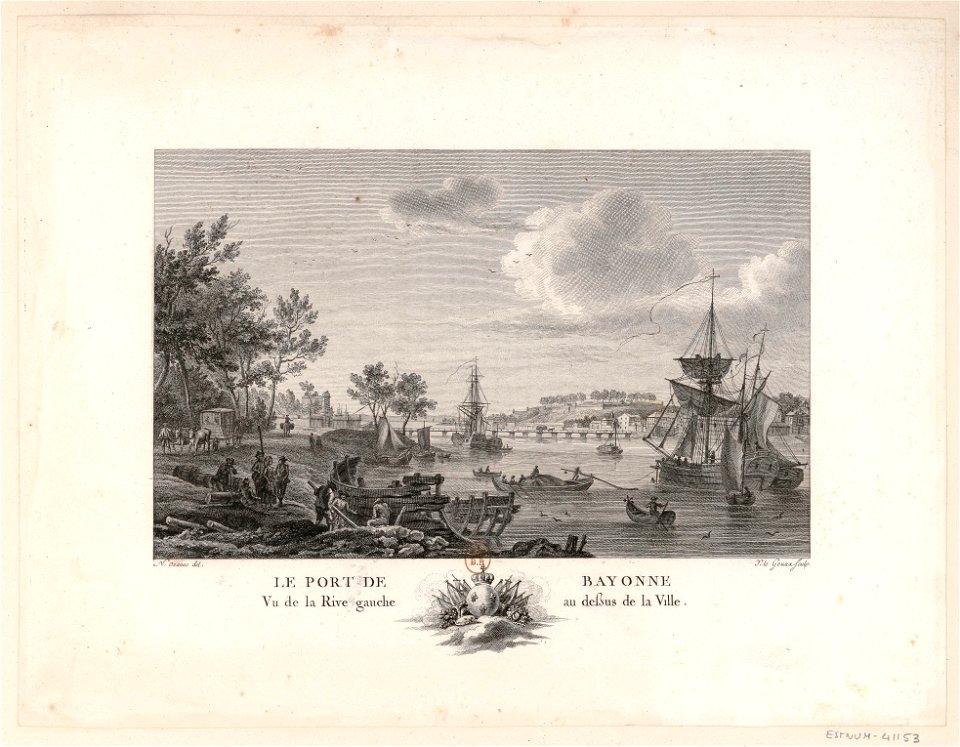 Le Port De Bayonne Vu de la Rive gauche au-dessus de la Ville btv1b53185633j