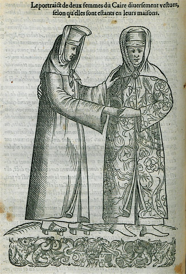 Le portrait de deux femmes du Caire diversement vestues, selon qu'elles sont estants en leurs maisons - Belon Pierre - 1554