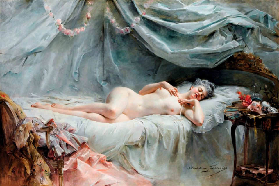 Le sommeil de Manon, by Madeleine-Jeanne Lemaire, née Coll