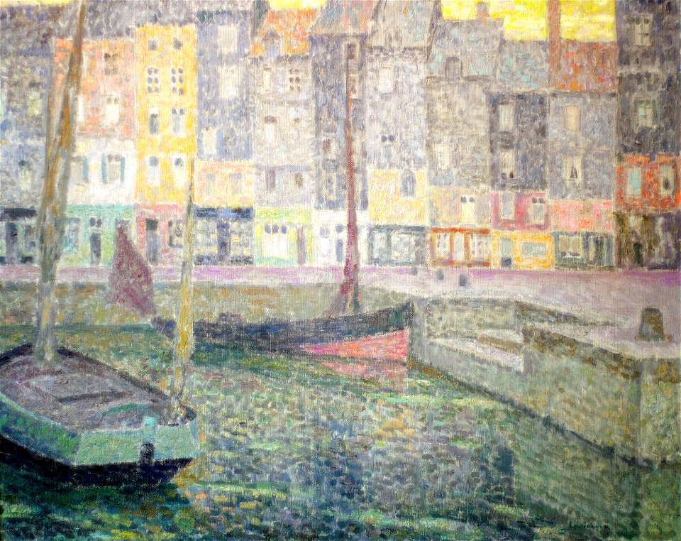 Le Quai Sainte Catherine à Honfleur - Pier Saint Catherine in Honfleur by Henri Le Sidaner