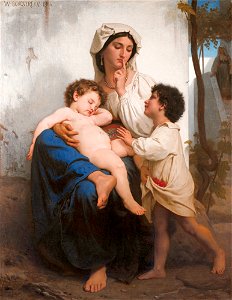Le sommeil, by William-Adolphe Bouguereau. Free illustration for personal and commercial use.