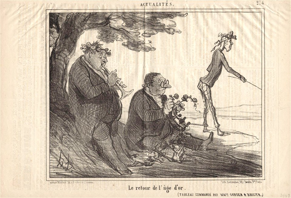 Le retour de l'âge d'or. by Honore Daumier