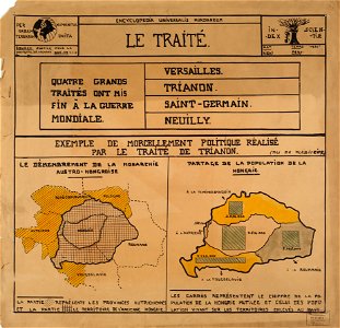 Le traité - Quatre grands traités ont mis fin à la guerre mondiale