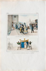 Le vieillard convalescent - Une dame portèe en cadeirinha, allant a la messe, da Coleção Brasiliana Iconográfica