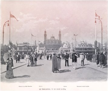 Le Trocadéro, vu du pont d'Iéna, Exposition Universelle 1900