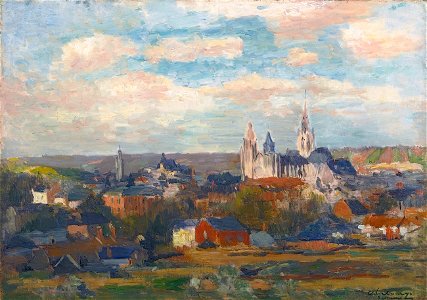 Albert Lebourg VUE D'EVREUX AVEC LA CATHÉDRALE NOTRE DAME 1897