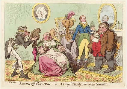 Leaving off powder, - or - a frugal family saving the guinea by James Gillray