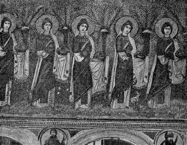 Le Vergini in Processione, musaico in Sant’Apollinare