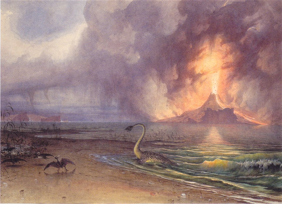 Leander Russ - Vorweltliche Landschaft - 1842