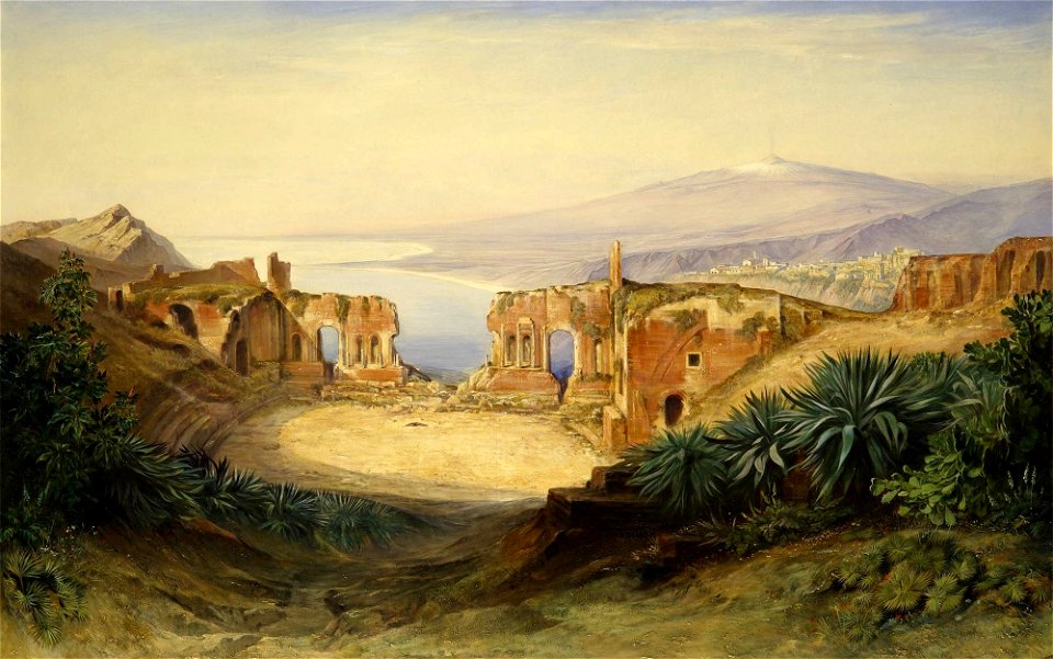 'Taormina and Mount Etna' by Edward Lear, 1882
