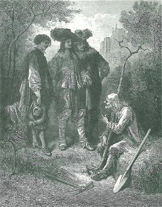 Le Vieillard et les Trois Jeunes Hommes. Free illustration for personal and commercial use.