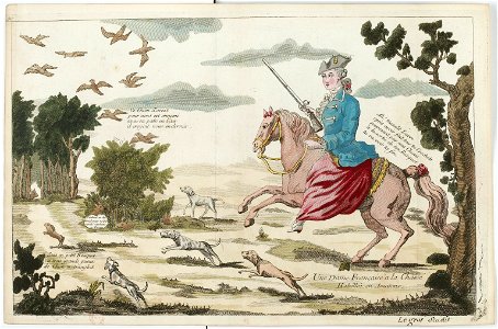 Legros de Rumigny, Une dame française à la chasse, habillée en amazone