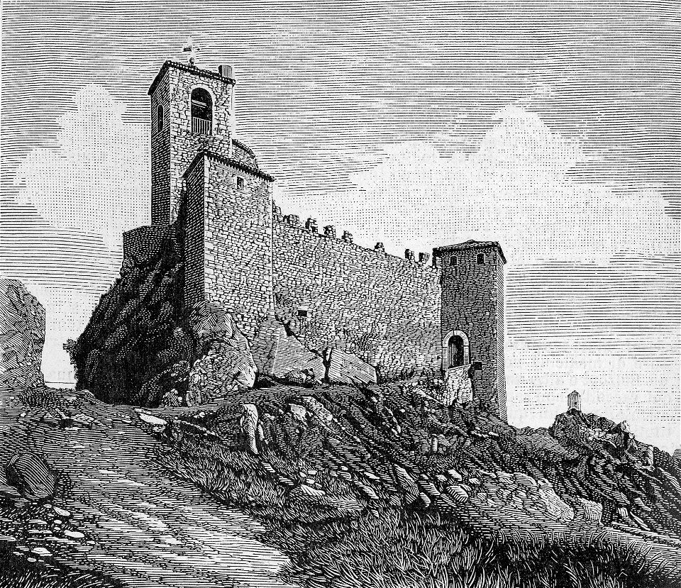 Le tre Rocche di San Marino (xilografia)
