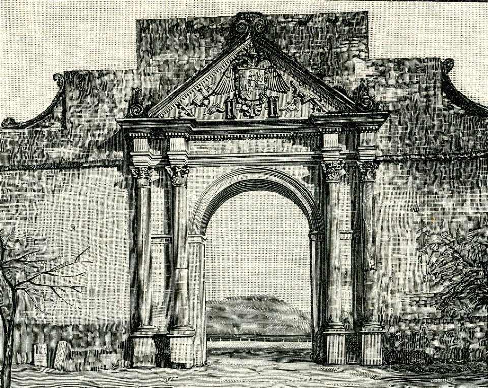 Lecce arco di trionfo dedicato a Carlo V xilografia