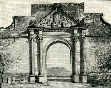 Lecce arco di trionfo dedicato a Carlo V xilografia