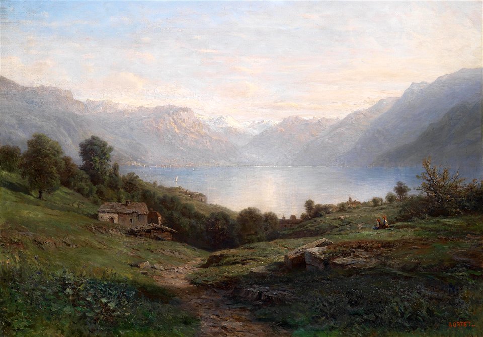 Leberecht Lortet Blick auf den Thuner See