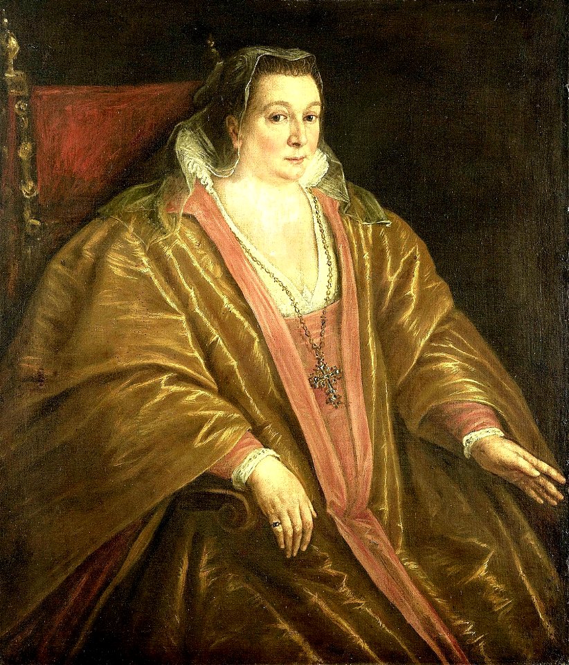 Leandro Bassano - Portret van een vrouw, waarschijnlijk Morosina Morosini, de echtgenote van Marino Grimani, doge van Venetië