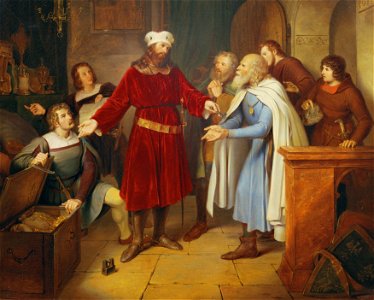 Leander Russ - Leopold von Babenberg übergibt seine Schätze an die Wiener Bürger - 5718 - Österreichische Galerie Belvedere