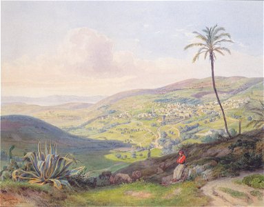Leander Russ - Blick auf Bethlehem - 1842. Free illustration for personal and commercial use.