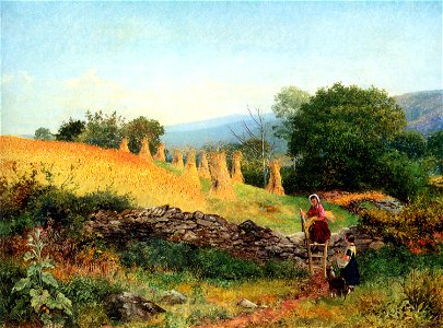 Leader Benjamin Williams A Welsh Cornfield 1862 Oil On Canvas