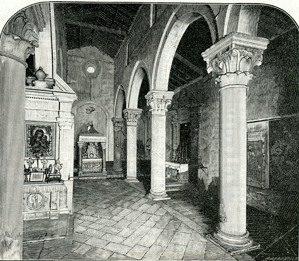 Lecce interno della chiesa di Santa Maria di Cerrate xilografia di Richard Brend'amour
