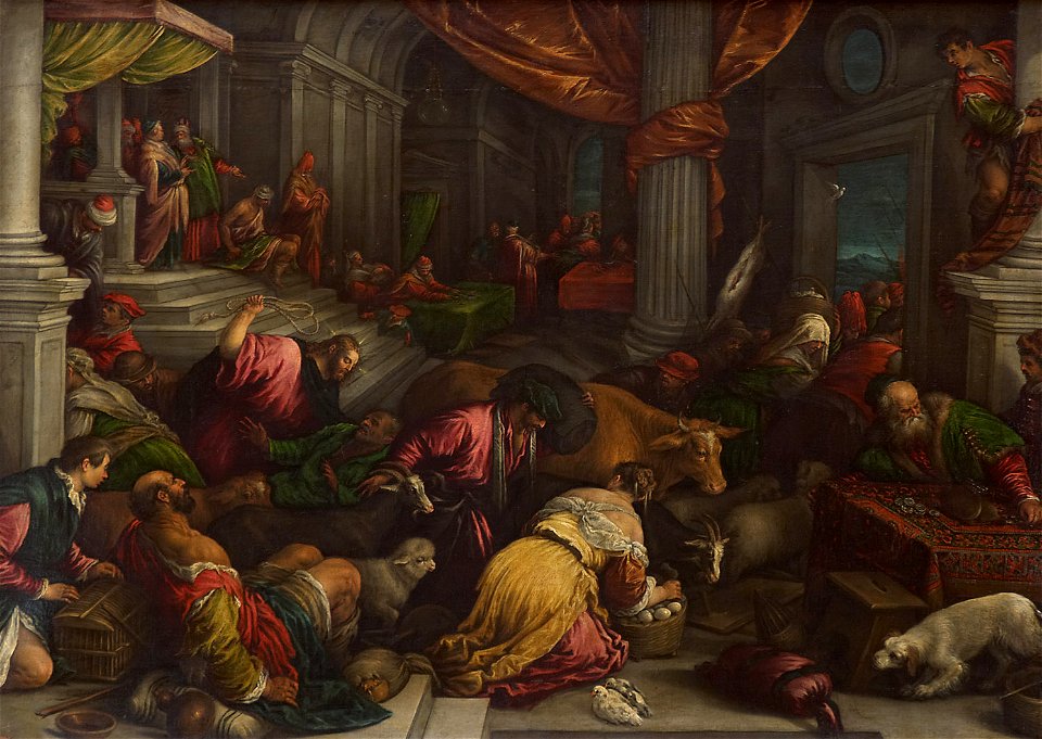 Leandro da Ponte, gen. Leandro Bassano - Christus vertreibt die Händler aus dem Tempel - GG 3520 - Kunsthistorisches Museum