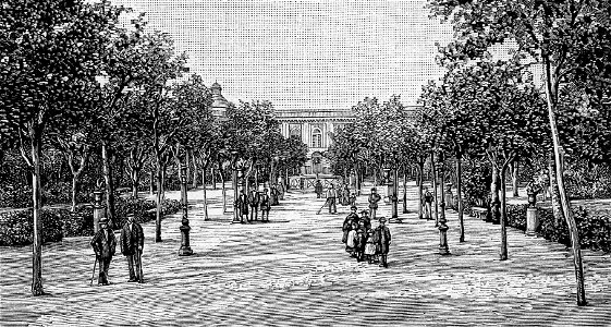 Lecce – Il giardino pubblico (xilografia)