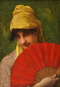 Woman with a Red Fan by Jules Joseph Lefebvre