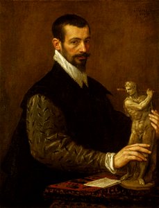 Leandro Bassano (1557-1622) - Portrait of Tiziano Aspetti holding a Statuette - RCIN 405988 - Royal Collection