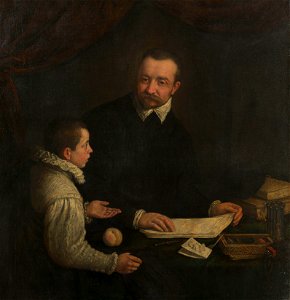 Leandro Bassano (1557-1622) - Portrait of a Boy with his Tutor - RCIN 402626 - Royal Collection
