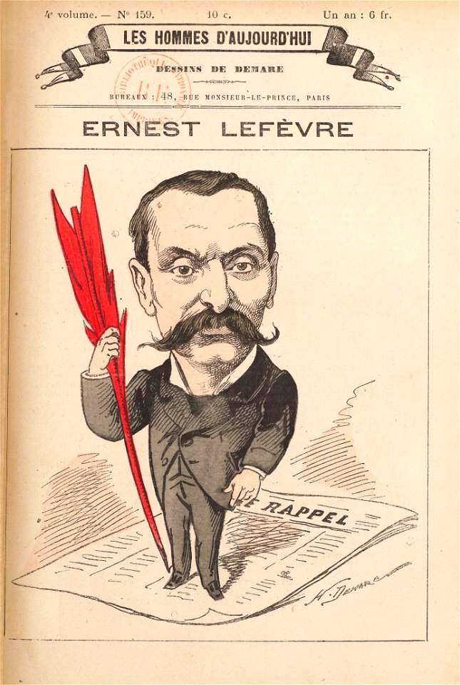 Lefevre, Ernest (Les Hommes d'aujourd'hui, vol 4, n159)