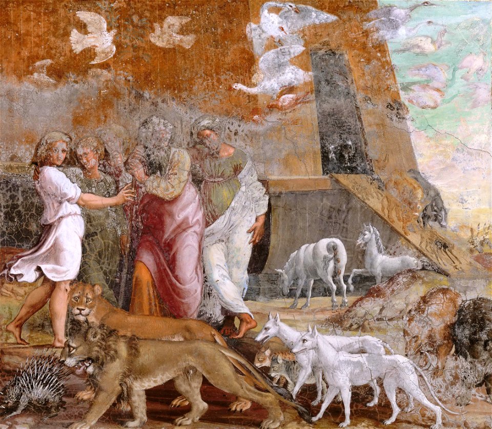 Leaving the ark on Mount Ararat