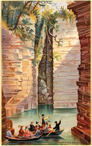 Leaning Rock, Ausable Chasm (Boston Public Library)