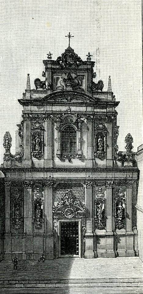Lecce chiesa del Carmine xilografia
