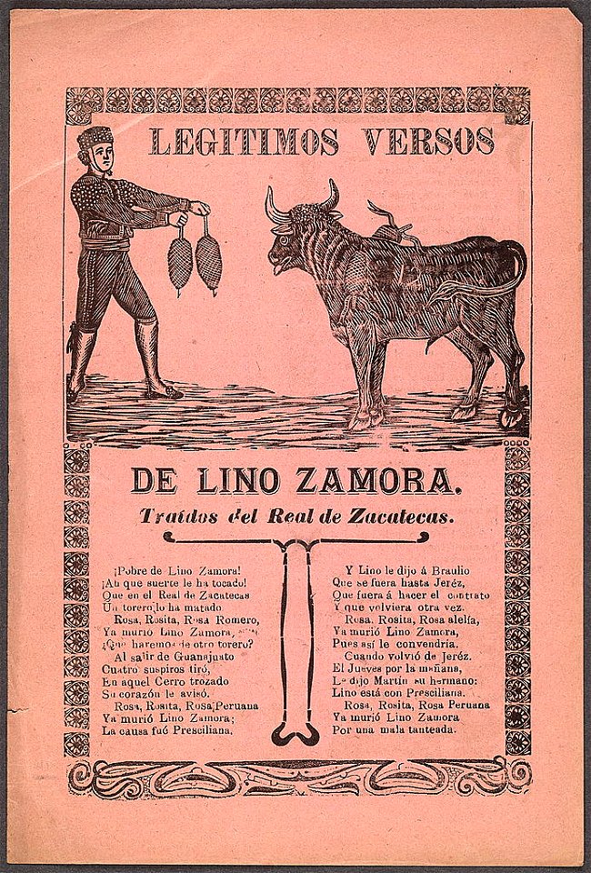 Legítimos versos de Lino Zamora traidos del Real de Zacatecas LCCN99615915