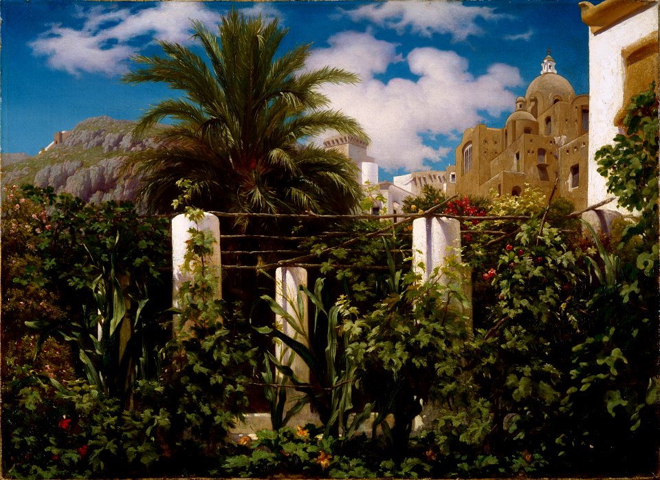 Frederic Leighton - Garden of an Inn, Capri - Google Art Project