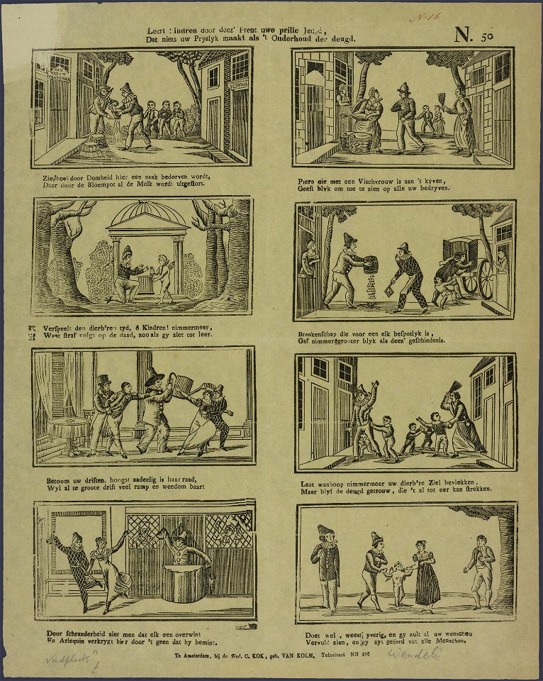 Leert kindren door deez' prent uwe prille jeugd, dat niets uw pryslyk maakt als 't onderhoud der deugd-Catchpenny print-SMC K 0148