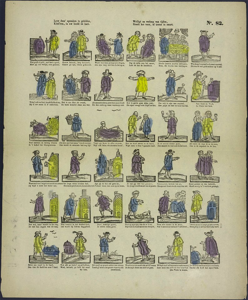 Leer deez' spreuken te geleiden, Kind'ren, in uw hoofd en hart-Catchpenny print-Borms 0957