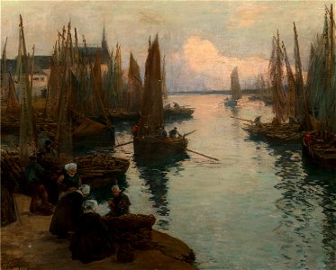 Breton Port with Fishing Boats by Fernand-Marie-Eugéne Legout-Gérard 