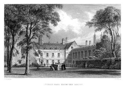 LeKeux - Cambridge, c1840 - Trinity Hall 02, from the Garden - memorialsofcambr01wriguoft 0274