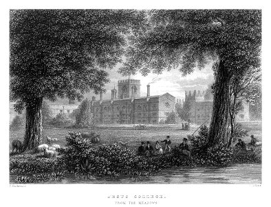LeKeux - Cambridge, c1840 - Jesus 02, from the Meadows - memorialsofcambr01wriguoft 0442