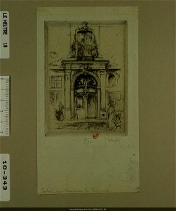 Leheutre - Portail, rue Monsieur-le-Prince, n° 4, ou Ex-libris de Charles Saunier, NUM Mfilm 347 (10, 343)
