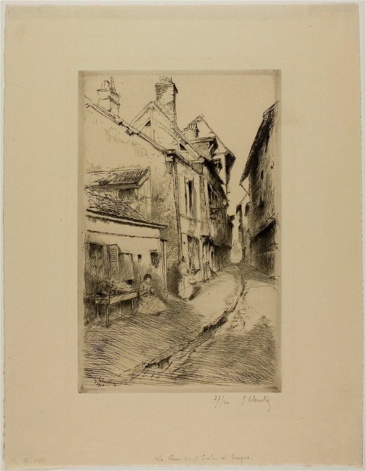 Leheutre - The School Street, Troyes, 1927.3947