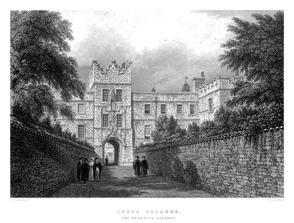 LeKeux - Cambridge, c1840 - Jesus 01, Entrance Gateway - memorialsofcambr01wriguoft 0430