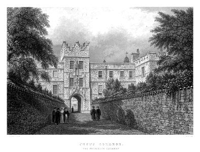 LeKeux - Cambridge, c1840 - Jesus 01, Entrance Gateway - memorialsofcambr01wriguoft 0430