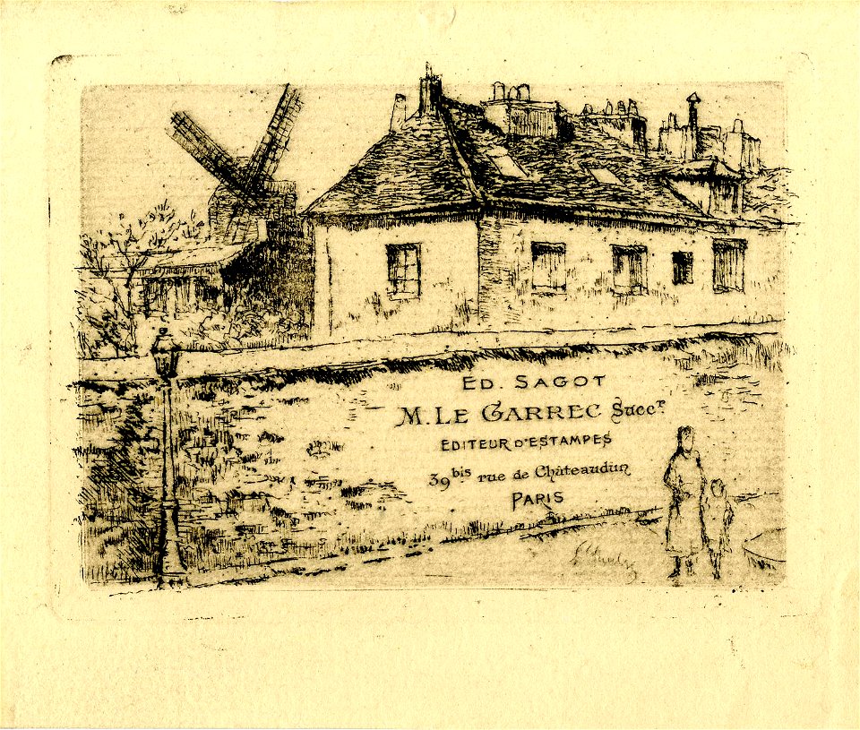 Leheutre - Trade-card of Maurice Le Garrec, print dealer, 2002,U.78