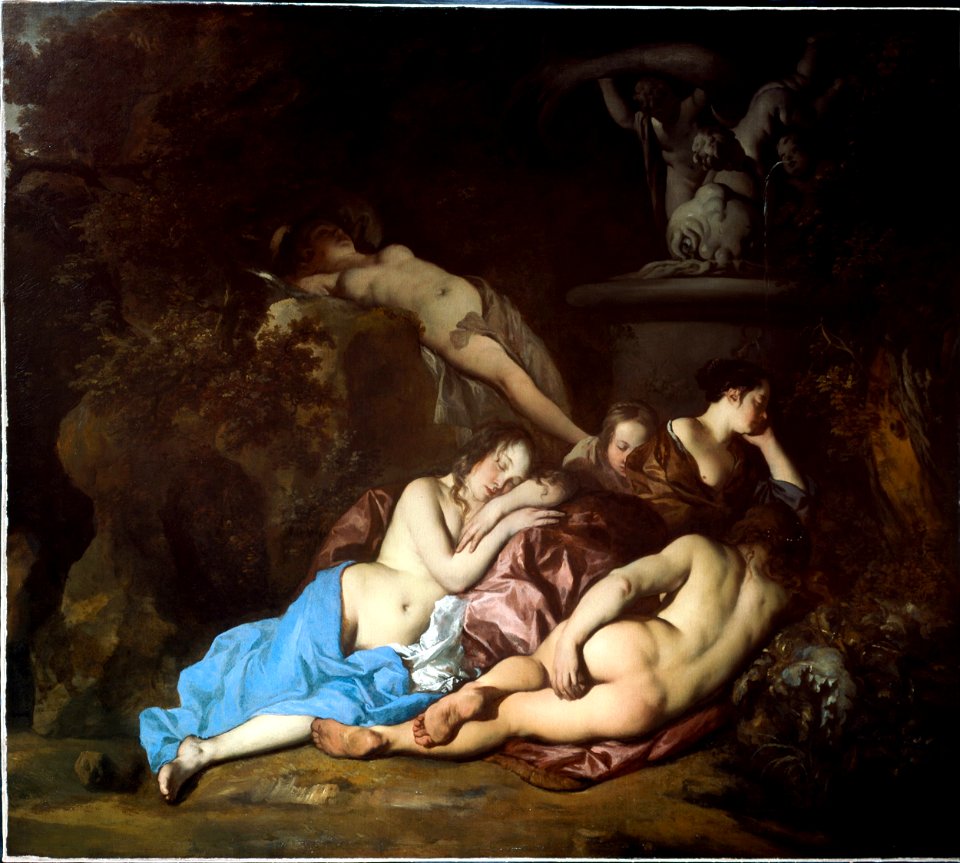 Lely, Sir Peter - Nymphs by a Fountain - Google Art Project