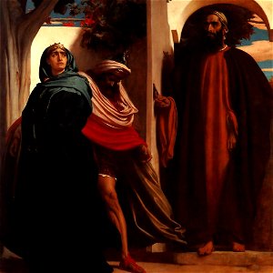 Leighton, Frederic - Jezabel and Ahab - c.1863. Free illustration for personal and commercial use.