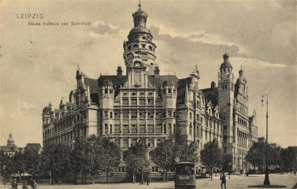 Leipzig, Sachsen - Neues Rathaus von Südwest (Zeno Ansichtskarten)