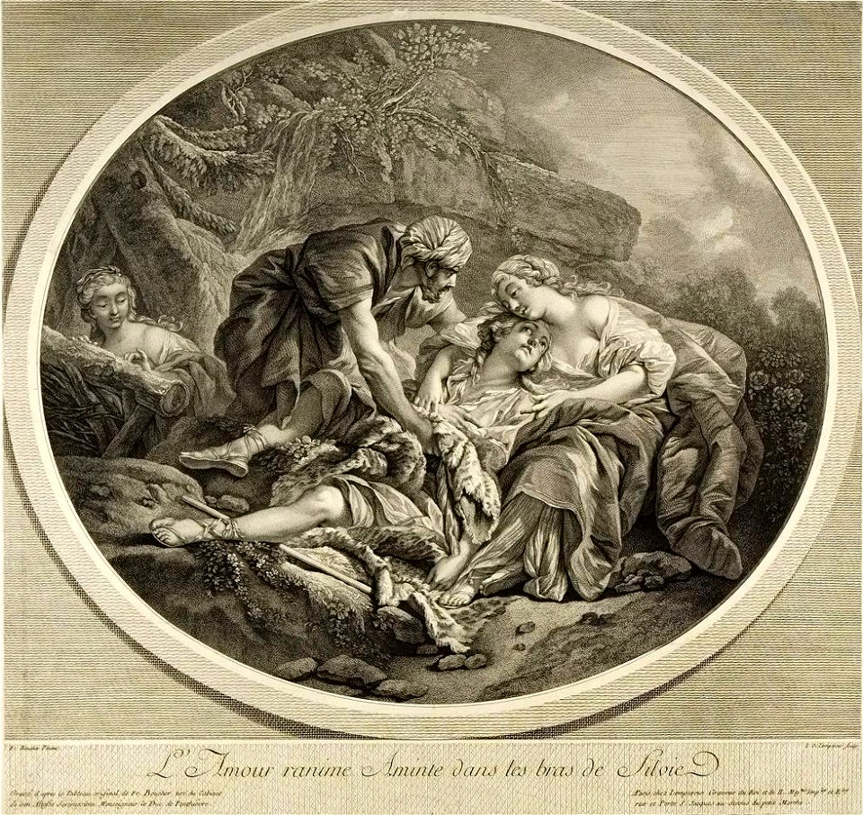 Lempereur Louis-Simon - L'Amour ranime Aminte dans les bras de Silvie
